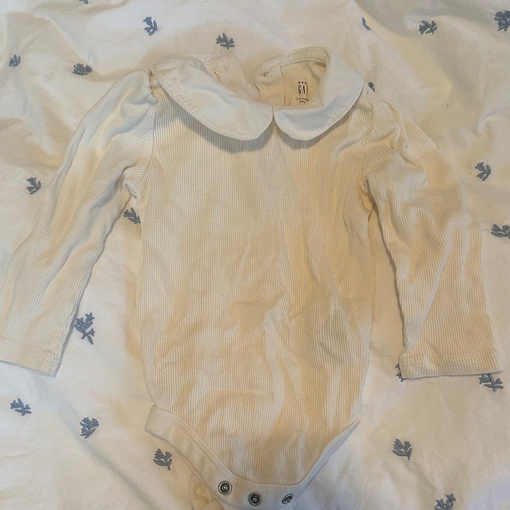 GAP Cream Long-Sleeve Baby Bodysuit
